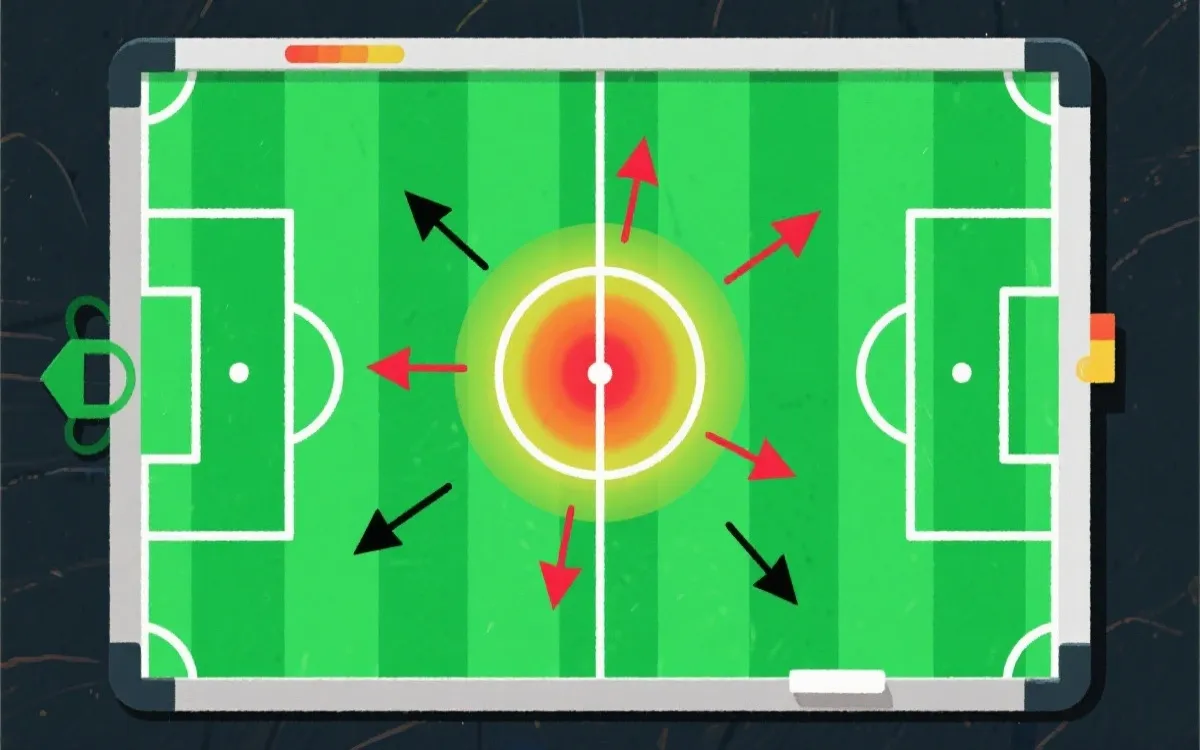 战术板与比赛走势示意图
